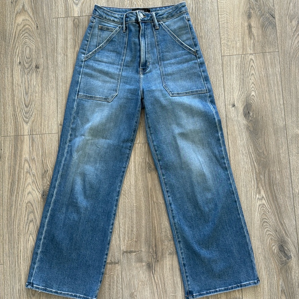 Denim pants wide large pockets